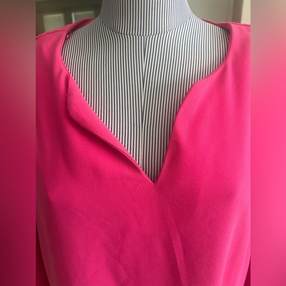 Dalia Hot Pink Long Sleeve Shift Dress